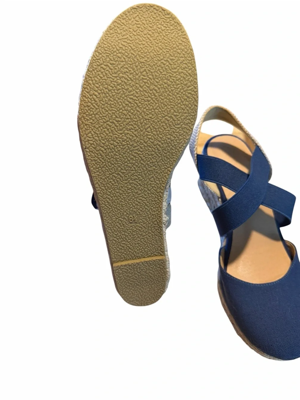 Blue Espadrille Wedge Slingback Sandals